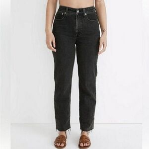 Madewell The Perfect Vintage Straight Jean Size 25 Petite Black Gray wash